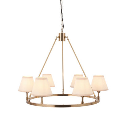 Loops Sophisticated Aged Brass Pendant Light With Vintage White Shades