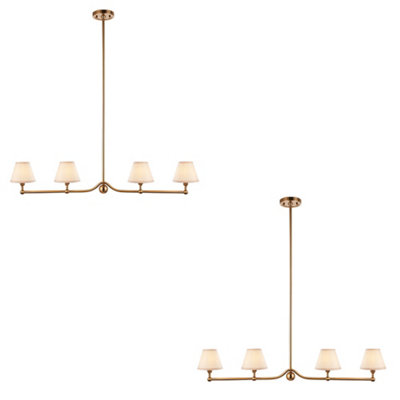 Loops Stylish 2 Pack Vintage Pendant Lights With Aged Brass Finish from B&Q
