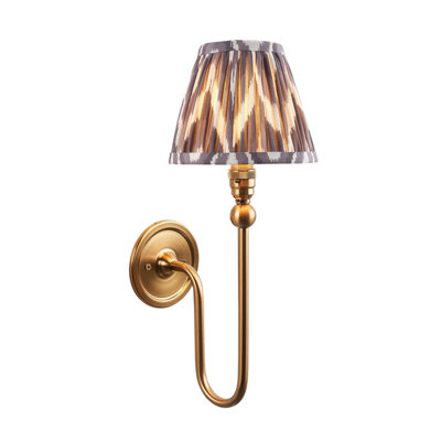 Loops Elegant Dimmable Wall Light In Brushed Aged Brass With Pearl Grey Shade For Modern Interiors from B&Q