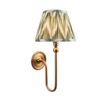 Loops Elegant Dimmable Wall Light With Cotswold Green Shade And Aged Brass Finish For Stylish Interiors from B&Q