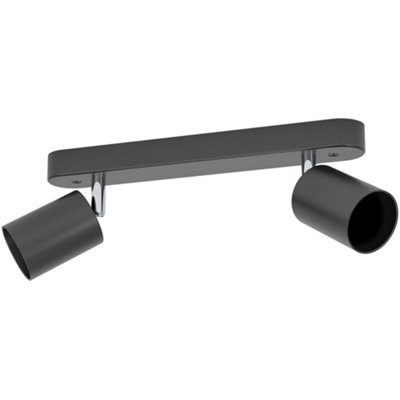 Loops Stylish Modern Black Double Ceiling Spotlight For Indoor Spaces from B&Q
