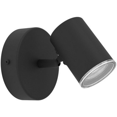 Loops Sleek Black Gu10 Ceiling Spotlight For Modern Bathroom Lighting from B&Q
