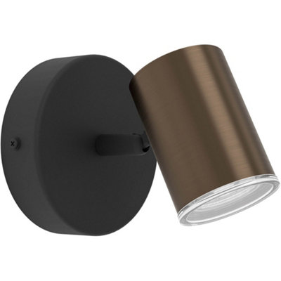 Loops Sleek Modern Bronze And Black Led Ceiling Spotlight For Bathroom Lighting from B&Q