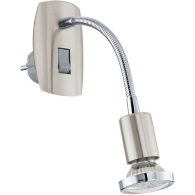 Loops Sleek Modern Satin Nickel And Chrome Led Wall Light Indoor Spaces from B&Q