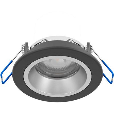 Loops Sleek Black And Silver Ceiling Spotlight For Modern Indoor Spaces from B&Q
