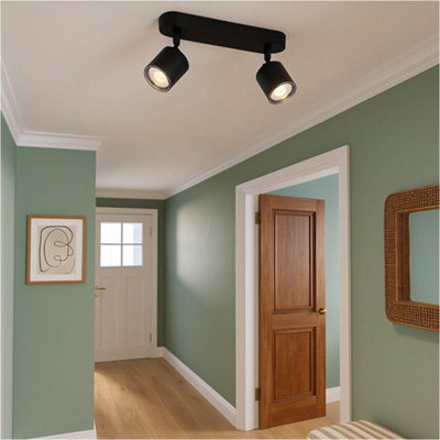 Loops Sleek Modern Black Led Ceiling Spotlight For Stylish Bathrooms from B&Q