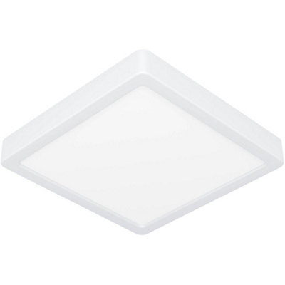 B&Q -  Modern Square Led Ceiling LightStylish White Semi Flush Fixture For Indoor Spaces
