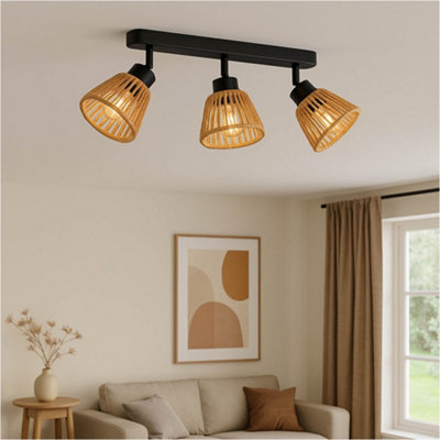 Loops Sleek Black Triple Ceiling Light Fixture For Contemporary Indoor Spaces from B&Q