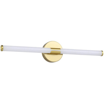 Loops Sleek Modern Design Brushed Brass Led Mirror Wall Light For Bathrooms60Cm from B&Q