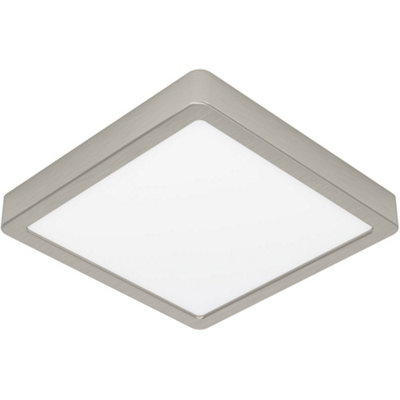 Loops Sleek Modern Satin Nickel Square Ceiling Light Indoor Spaces from B&Q