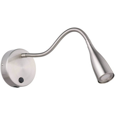 Loops Sleek Satin Nickel Wall LightModern Led Indoor Lighting Fixture from B&Q