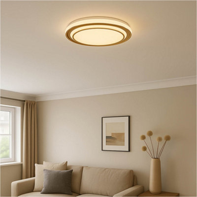 Loops Elegant 40Cm Gold-Coloured Led Ceiling Light For Modern Indoor Spaces from B&Q