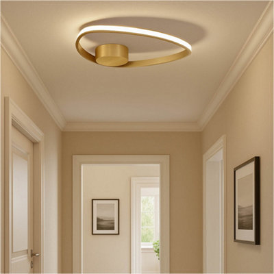 Loops Stylish Brushed Brass Led Ceiling Light For Modern Indoor Spaces from B&Q