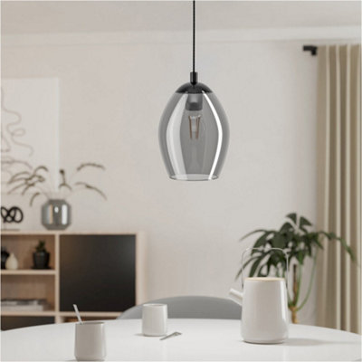 B&Q -  Stylish Modern Nickel-Nero Pendant Light For Indoor SpacesIdeal Ceiling Fixture