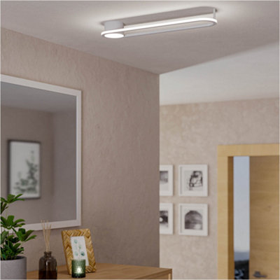 Loops Sleek Modern White Led Ceiling Light For Contemporary Indoor Spaces from B&Q