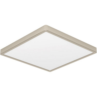 Loops Sleek Modern Satin Nickel Square Ceiling Light For Indoor Spaces from B&Q