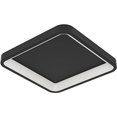 Loops Stylish Modern Black Square Ceiling Light For Indoor Spaces from B&Q