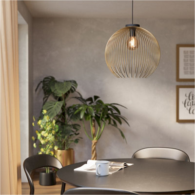 Loops Stylish Modern Black And Gold Pendant Ceiling Light For Home Interiors from B&Q