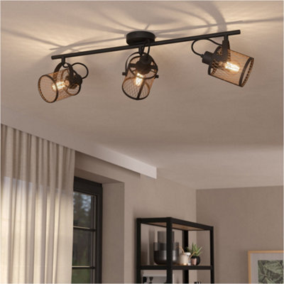 Loops Modern Black Triple Ceiling Spotlight For Indoor SpacesStylish Lighting Solution from B&Q
