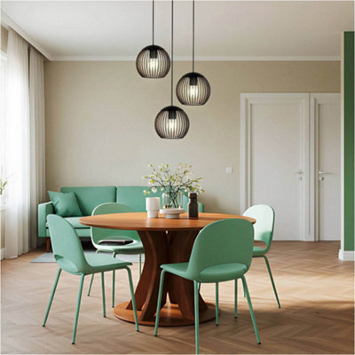 B&Q -  Stylish Modern Black And Copper Triple Pendant Ceiling Light32Cm E27 Fixture
