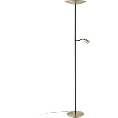 Loops Stylish Modern Brushed Brass And Black Led Floor Lamp For Indoor Spaces from B&Q