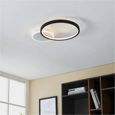 Loops Sleek Modern Black And White Led Ceiling Light For Stylish Indoor Spaces from B&Q