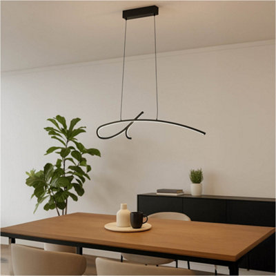 B&Q -  Stylish Modern Black Led Pendant Light For Indoor SpacesPerfect Ceiling Fixture