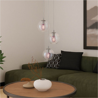 B&Q -  Stylish Modern Chrome Pendant Light E27Elegant Indoor Ceiling Lighting For Home