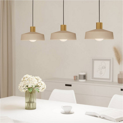 Loops Stylish Sandy Brushed Brass Triple Pendant Light For Indoor Ceilings from B&Q