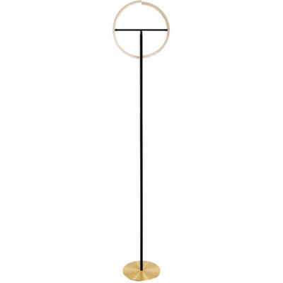 Loops Sleek Modern Brushed Brass And Black Led Floor Lamp For Stylish Indoor Illumination from B&Q