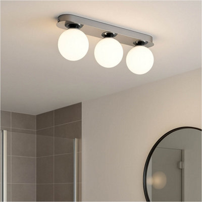 Loops Stylish Modern Chrome Triple Ceiling Light With Led For Indoor Spaces from B&Q