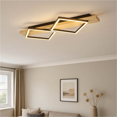 Loops Stylish Modern Black And Brown Led Ceiling Light For Indoor Spaces from B&Q