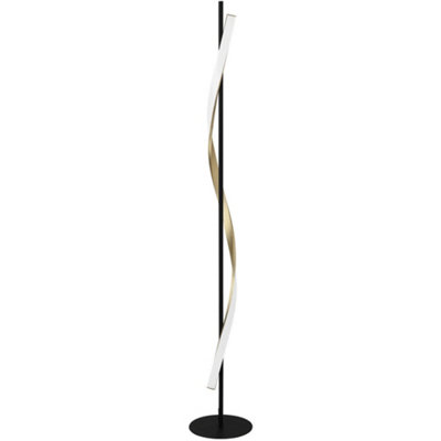 Loops Black Stylish And Brushed Brass Led Floor Lamp For Modern Interiors Size 2 B&Q