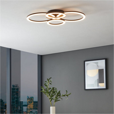 B&Q -  Stylish Modern Black Pendant Light45Cm Indoor Ceiling Fixture For Home Decor
