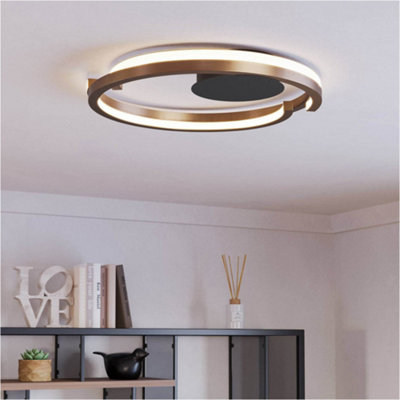 Loops Stylish Modern Bronze And Black Led Ceiling Light For Indoor Spaces from B&Q