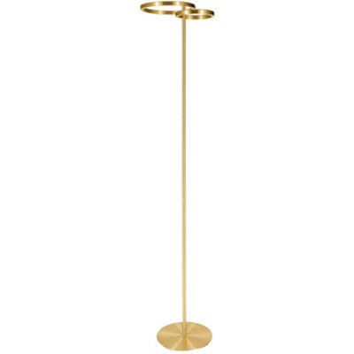 Loops Stylish Modern Brushed Brass Led Floor Lamp For Indoor Lighting Size 16 B&Q