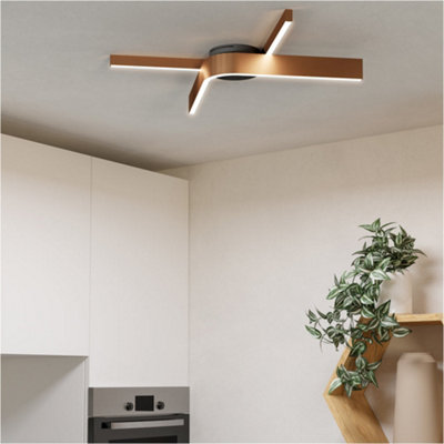 Loops Stylish Modern Bronze And Black Semi-Flush Ceiling Light For Indoor Spaces from B&Q