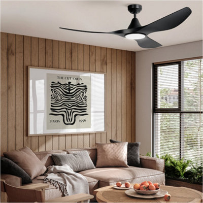 B&Q -  Sleek Modern Black Matt Led Ceiling Light For Indoor Spaces
