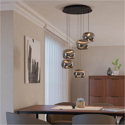 Loops Stylish Modern Black Led Pendant Light For Indoor Ceiling Hanging Fitting from B&Q