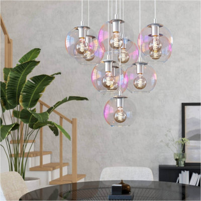 Loops Stylish Modern Chrome Pendant Light E27 For Contemporary Indoor Spaces from B&Q