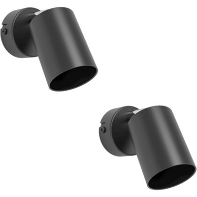 Loops 2 Pack Sleek Modern Black Ceiling Spotlight For Indoor SpacesElegant Lighting Solution from B&Q