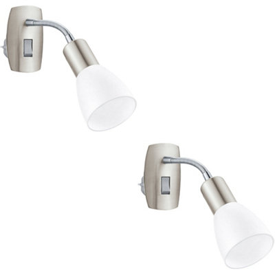 Loops 2 Pack Sleek Modern Satin Nickel And Chrome Led Wall Light For Indoor Spaces from B&Q