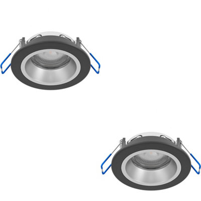 Loops 2 Pack Sleek Black And Silver Ceiling Spotlight For Modern Indoor Spaces from B&Q