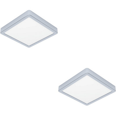 Loops 2 Pack Stylish 22Cm Chrome Square Led Ceiling Light For Modern Indoor Spaces from B&Q