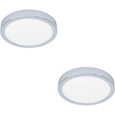 Loops 2 Pack Stylish Modern Design Chrome Round Ceiling Light 21Cm With Led For Indoor Spaces from B&Q