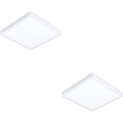 Loops 2 Pack Stylish Modern White Square Led Ceiling Light For Indoor Spaces from B&Q