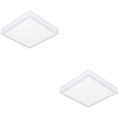 Loops 2 Pack Modern White Square Led Ceiling LightStylish Indoor Illumination For Any Room from B&Q