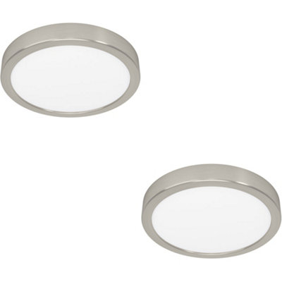 B&Q -  2 Pack Satin Nickel Modern Design Round Ceiling Light For Indoor SpacesStylish And Elegant