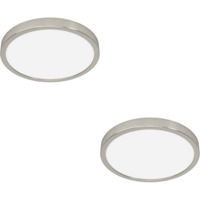 Loops 2 Pack Modern Satin Nickel Round Ceiling Light For Contemporary Indoor Spaces from B&Q