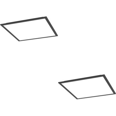 Loops 2 Pack Sleek Modern Black Square Ceiling Light For Contemporary Indoor Spaces from B&Q